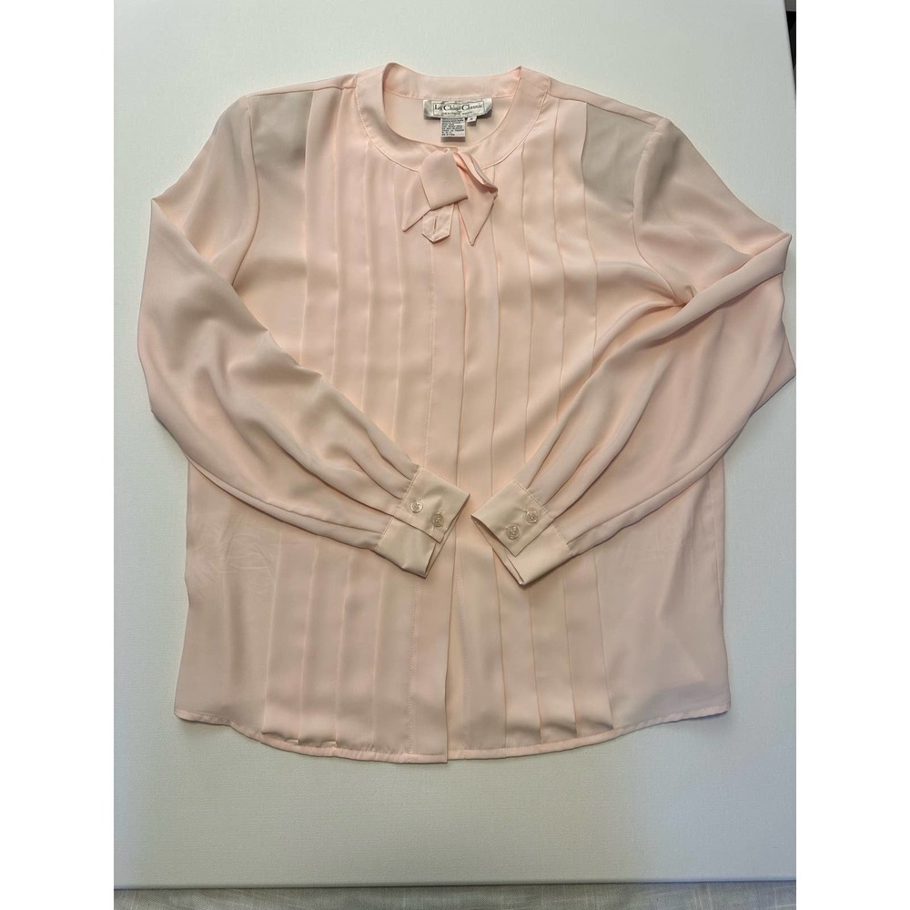 Vintage La Chine Classic by Galinda Wang light pink sheer blouse-Size 6